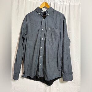 Men's Rafter C Blue patterned Button-Down Western Shirt Sz L (10AB)